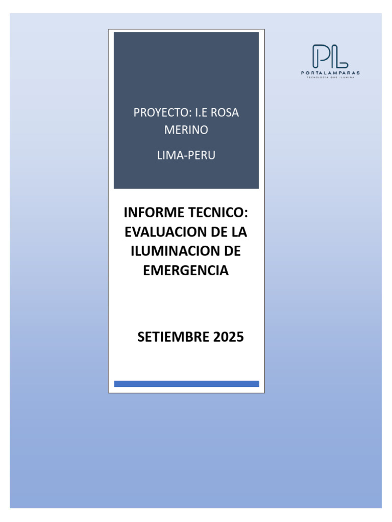 Informe Tecnico Iluminacion de Emergencia - Ie Rosa Merino 0909 | PDF ...