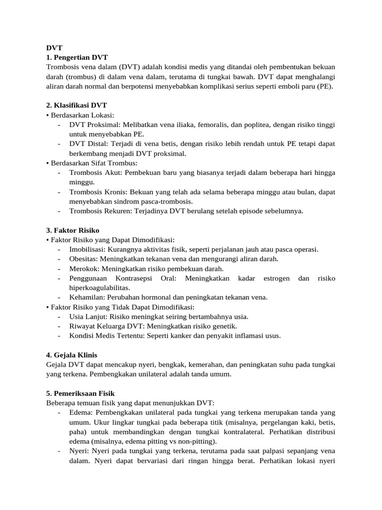Panduan Lengkap tentang DVT dan Trauma Vaskular | PDF