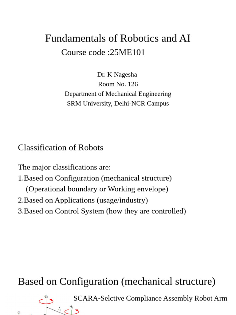 Robotics and AI Fundamentals Overview | PDF | Robot | Robotics