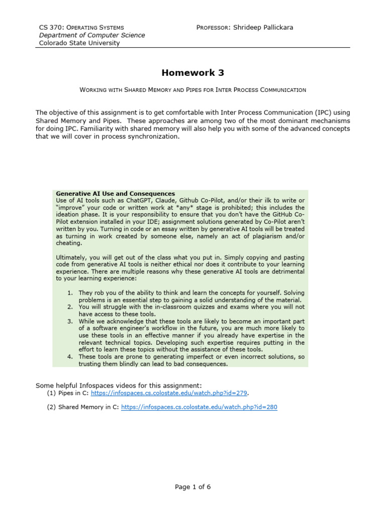 IPC with Shared Memory and Pipes | PDF | Artificial Intelligence ...
