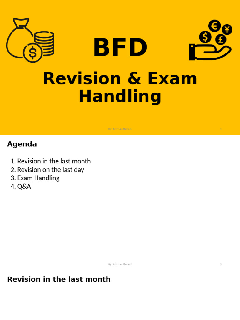 BFD Revision & Exam | PDF