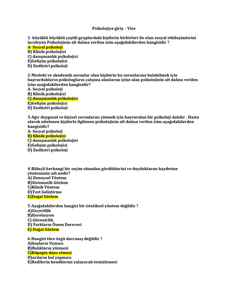 Psikolojiye Giris Pdf