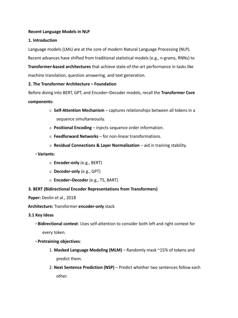 Advances in NLP Language Models | PDF | Computing | Deep Learning