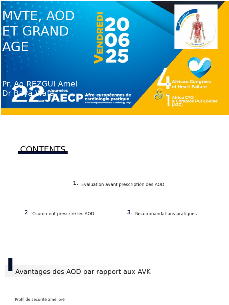 Prescription des AOD en gériatrie | PDF | Médecine | Maladies et troubles