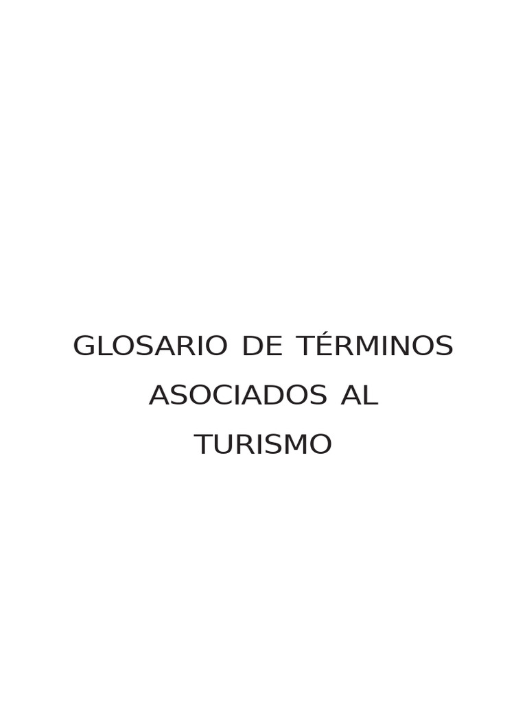 Glosario de Términos Turísticos | PDF | Cocinando | Hotel