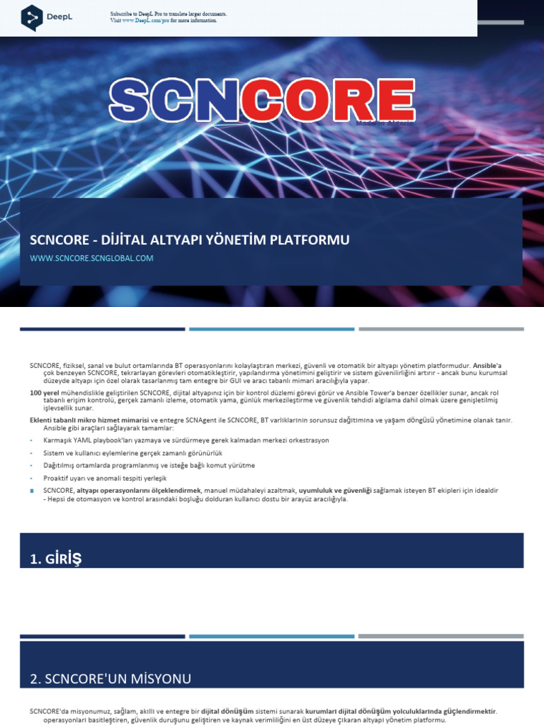 SCNCORE - DIGITAL INFRASTRUCTURE MANAGEMENT PLATFORM TR | PDF