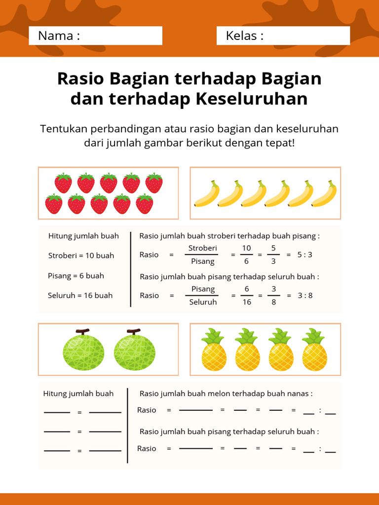 Rasio Bagian Terhadap Bagian Dan Seluruh Lembar Kerja Jingga Putih ...