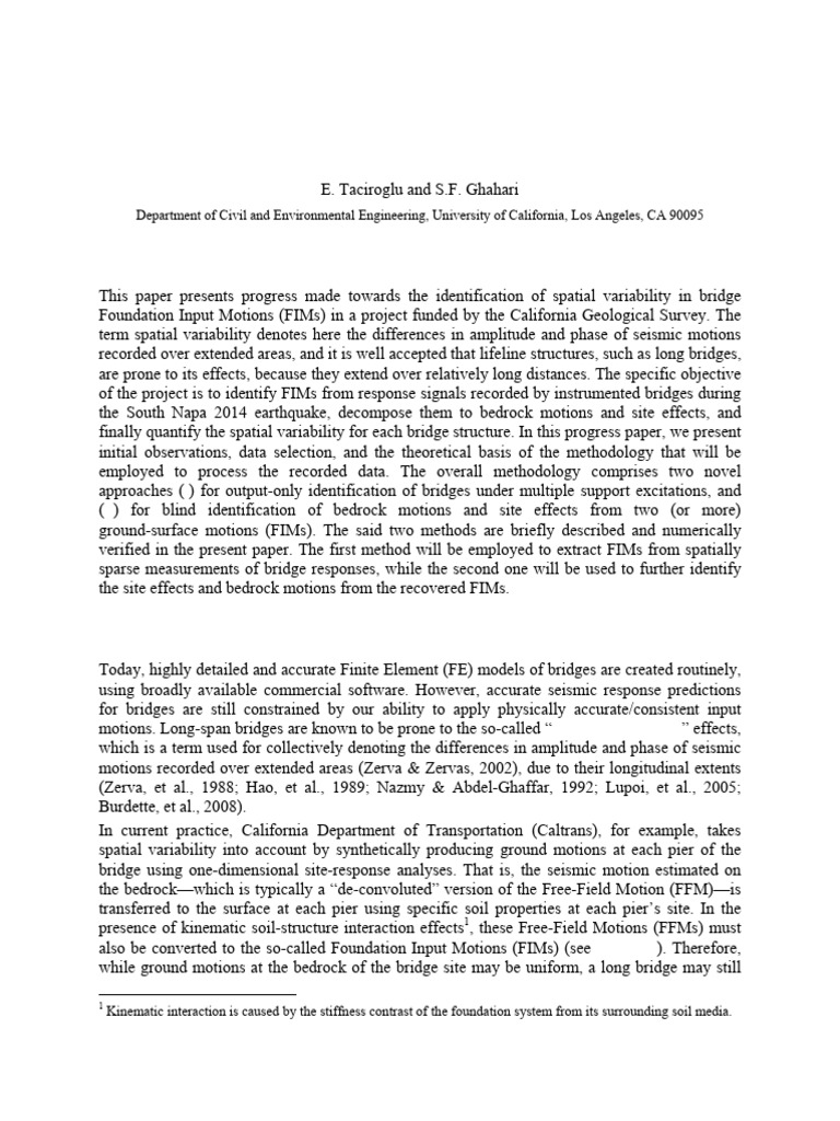 Spatial Variability in Bridge FIMs | PDF | Probability Density Function ...