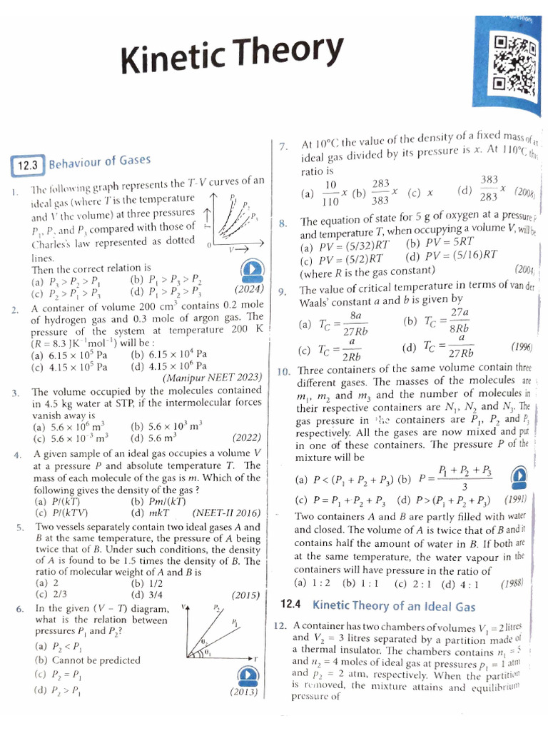 Ideal Gas Behavior and Kinetic Theory | PDF | Gases | Temperature