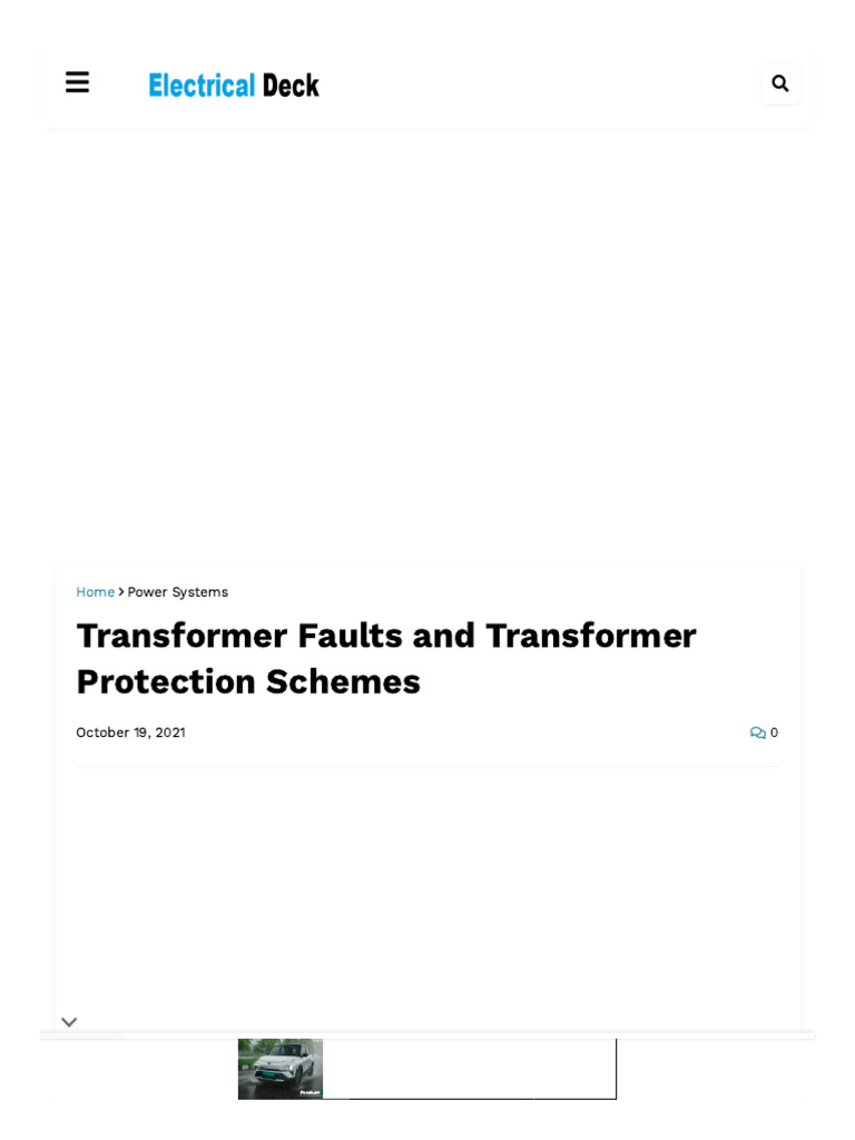 Transformer Faults and Transformer Protection Schemes | PDF ...