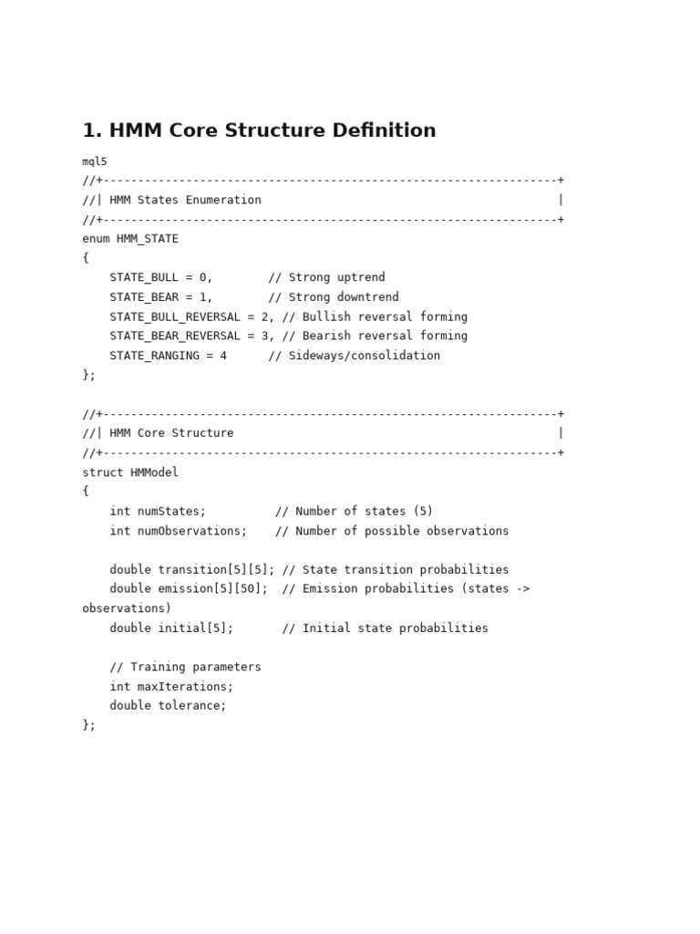 HMM Core Structure for Market Trends | PDF