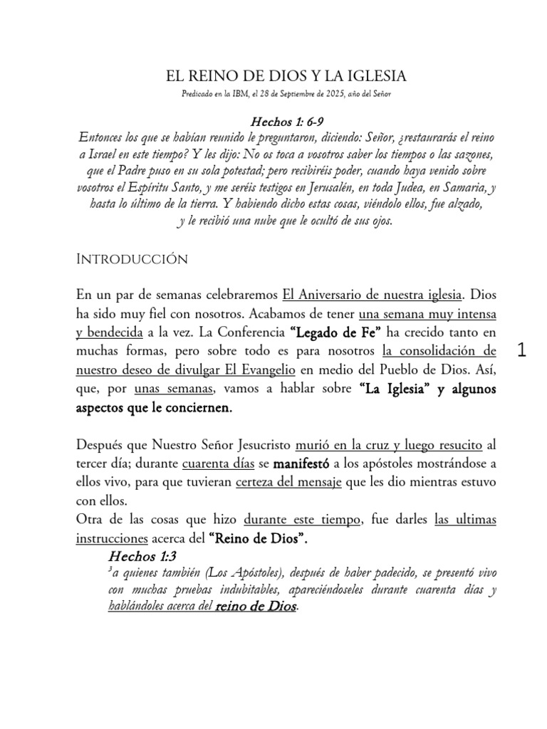 Reino de Dios y Misión de la Iglesia | PDF | Jesús | Cristo (título)