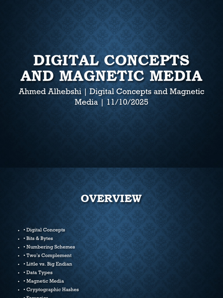 Digital Concepts and Magnetic Media Lecture | PDF | Bit | Byte