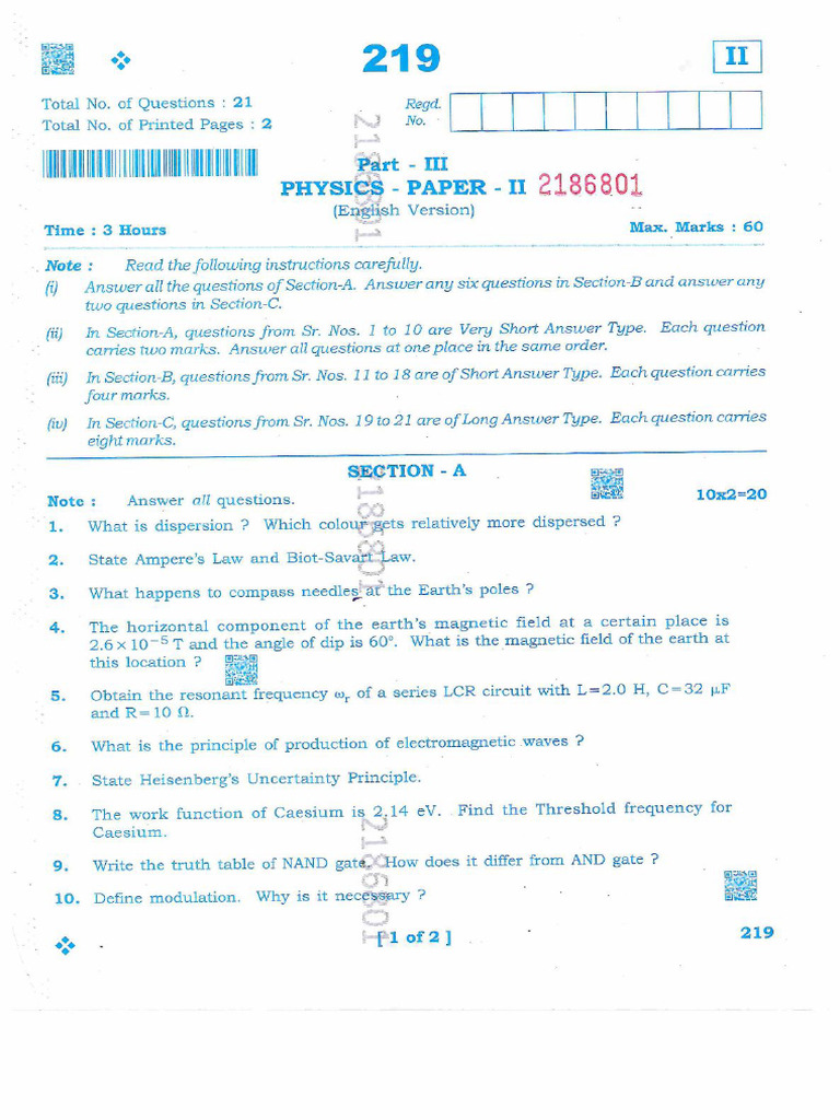 2nd Year Physics em - Compress | PDF