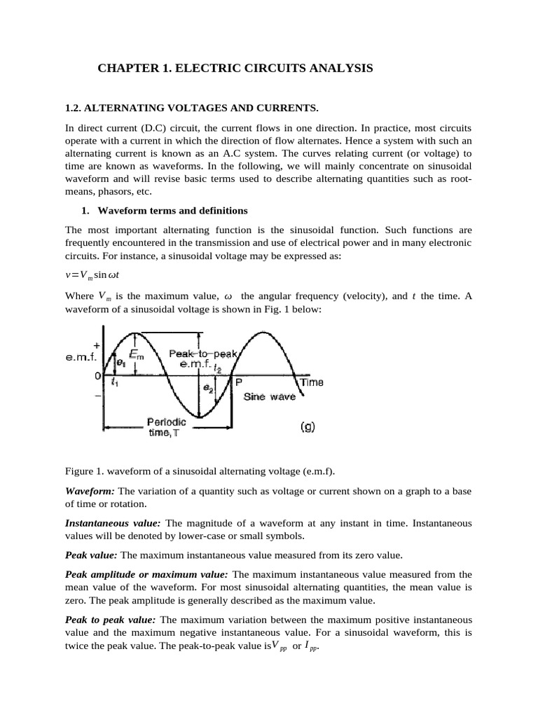 Chapter 3. Ac Voltages and Currents | PDF | Amplitude | Root Mean Square