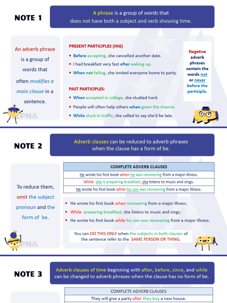 Understanding Adverb Phrases and Clauses | PDF | Adverb | Verb