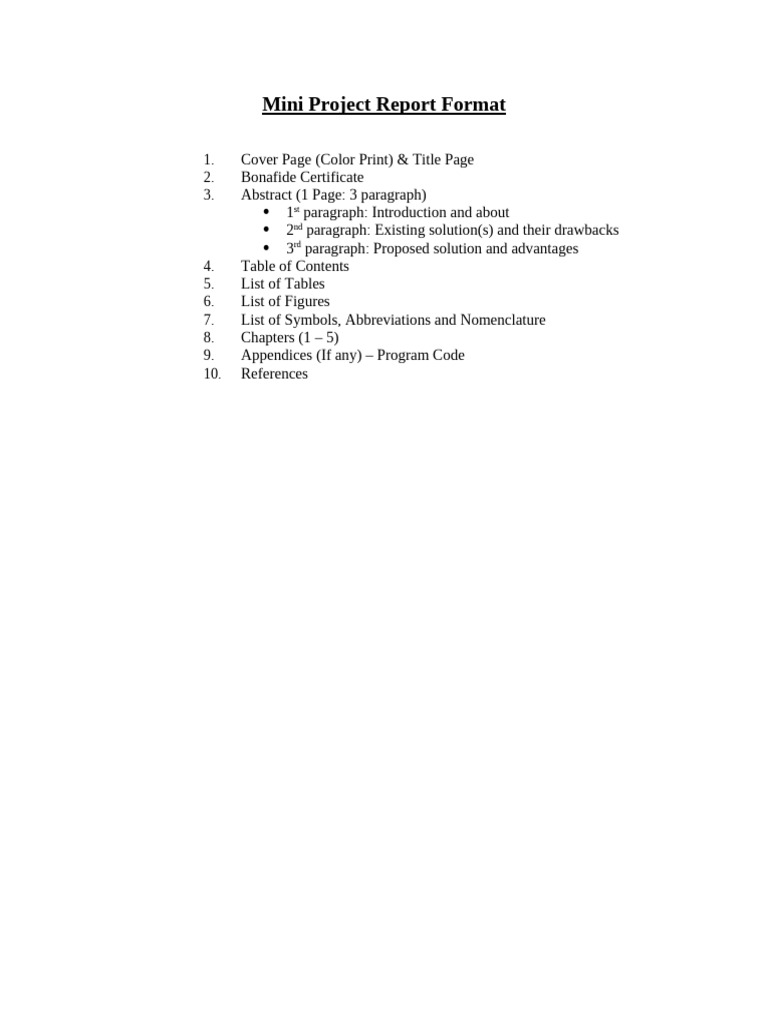 Mini Project Report - Format | PDF | Thesis