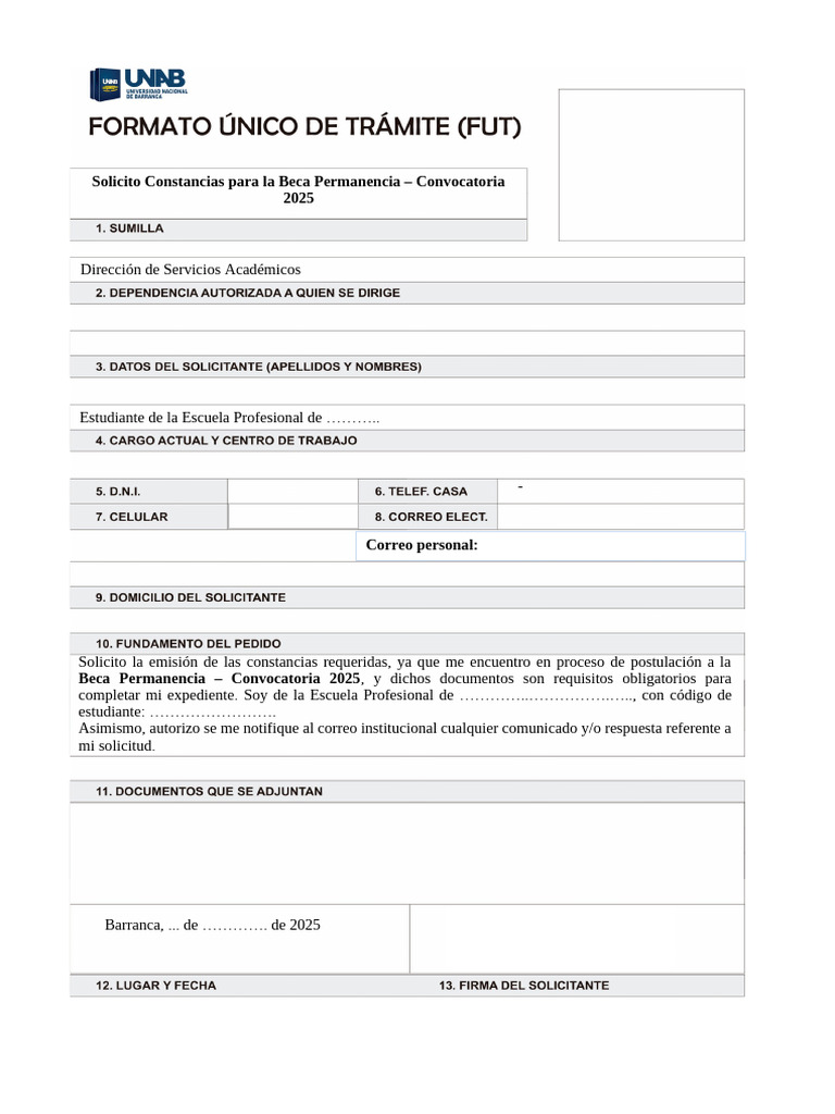 Solicitud de Constancias Beca 2025 | PDF