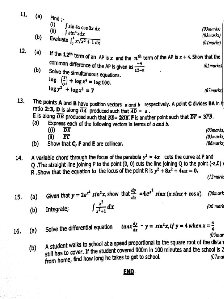Math 1 Mock Papers | PDF