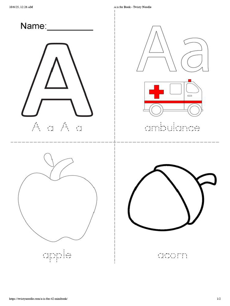 A Is For Book - Twisty Noodle | PDF