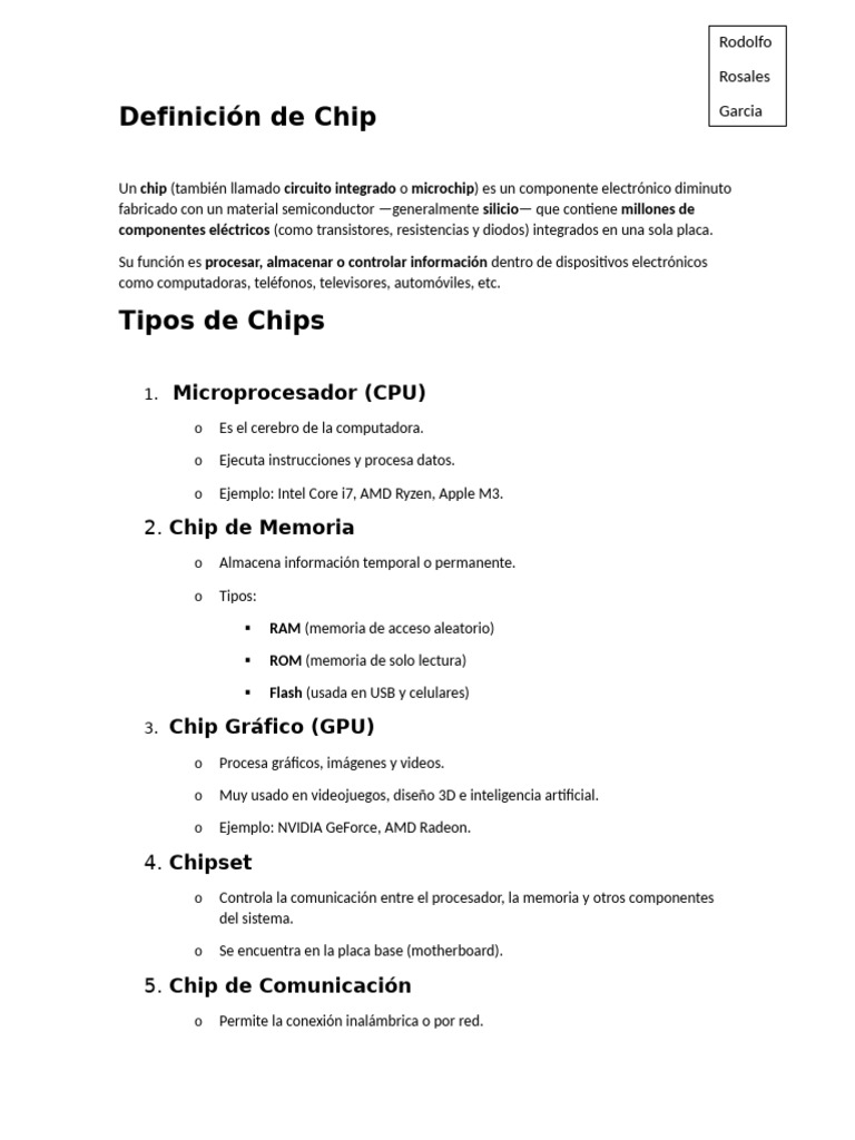 Definición y Tipos de Chips | PDF