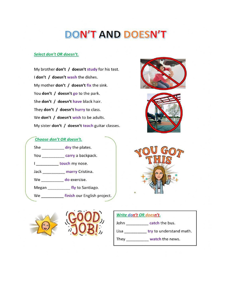 Dont, Doesnt | PDF