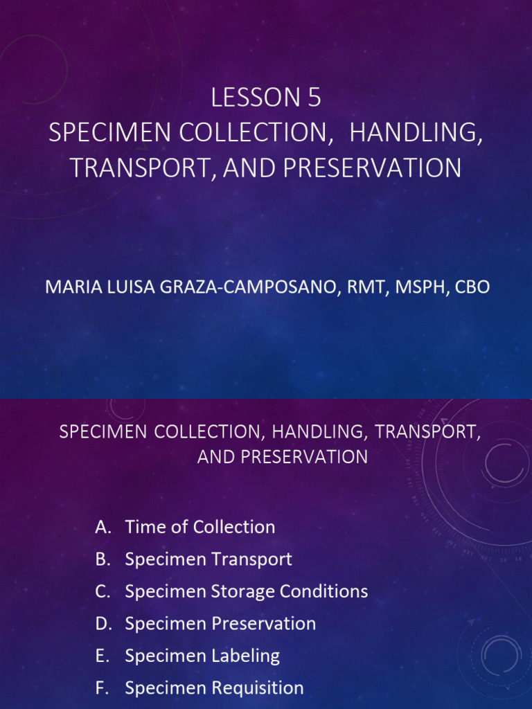 Specimen Collection and Handling Guide | PDF | Cerebrospinal Fluid ...
