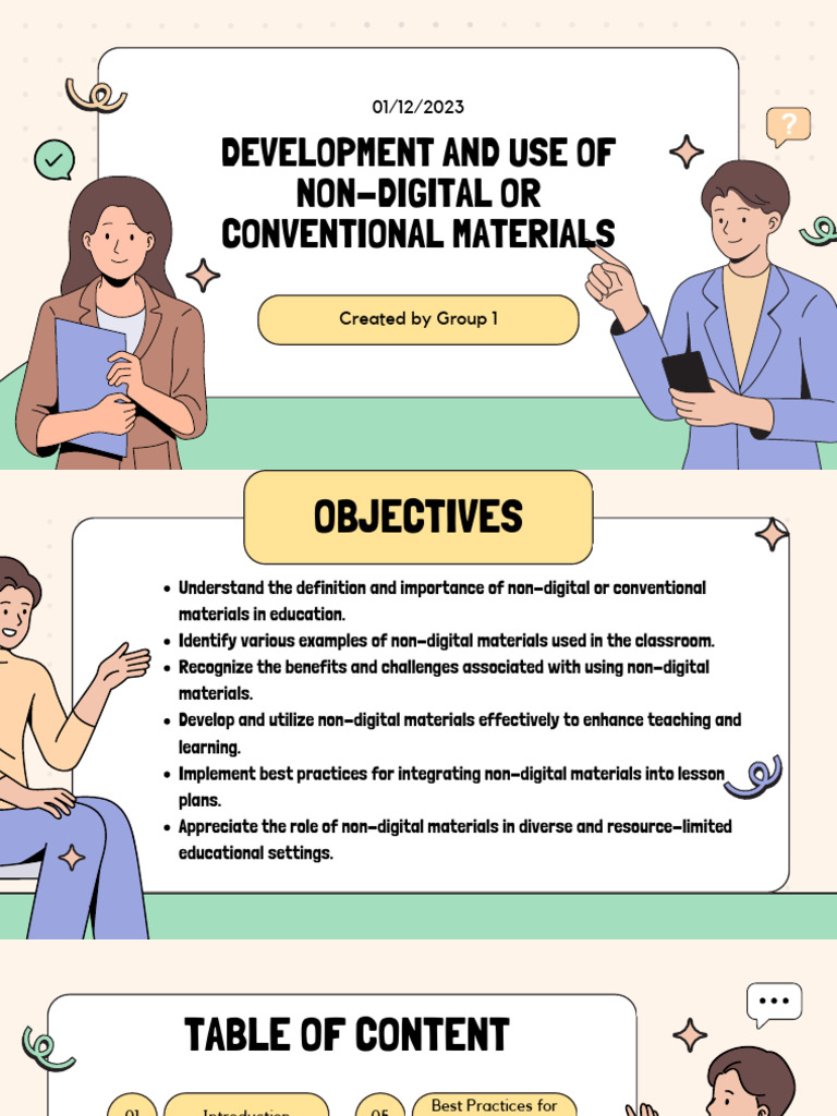 Development and Use of Non Digital or Conventional Materials | PDF