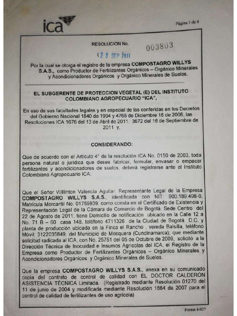 Registro Productor CAW | PDF