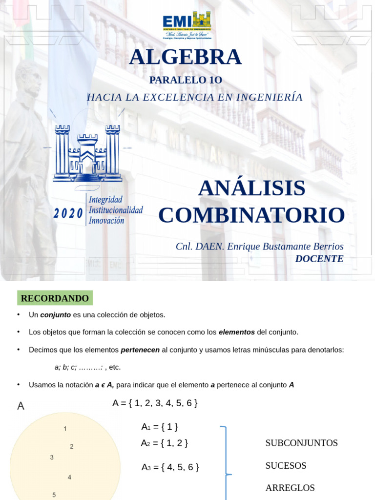 Análisis Combinatorio en Álgebra | PDF | Probabilidad | Combinatoria