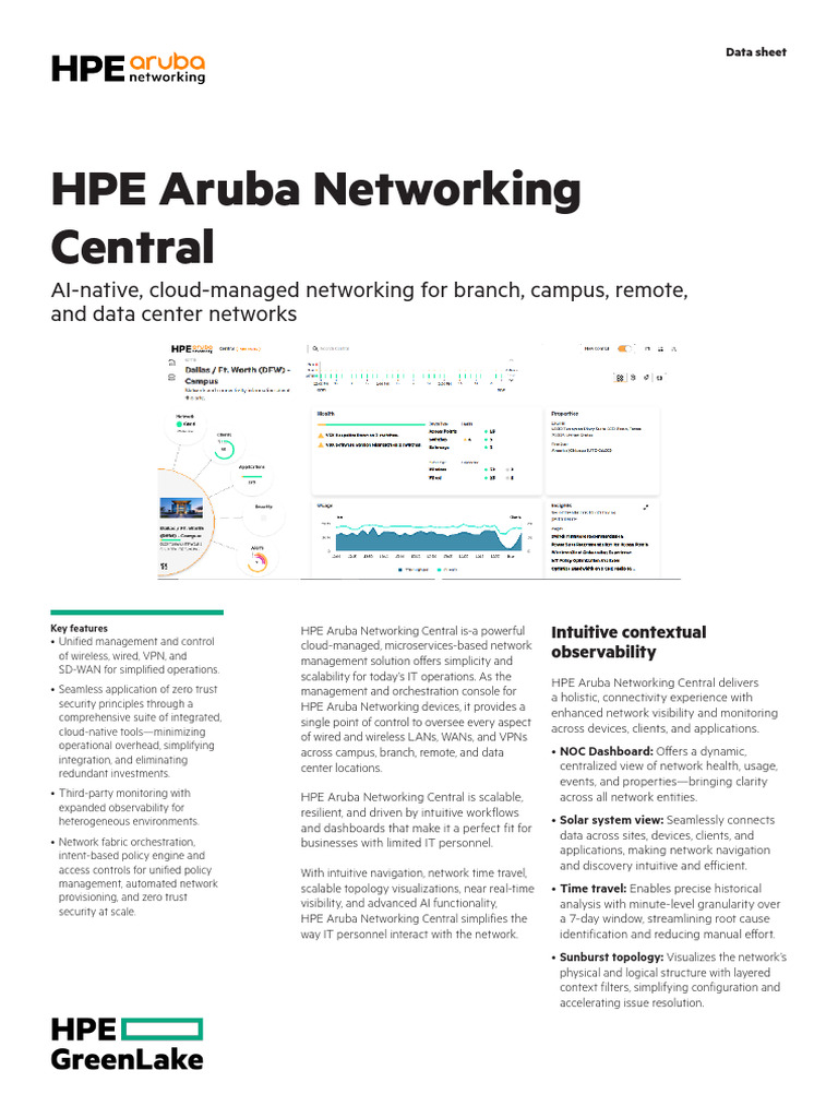 HPE Aruba Networking Central Overview | PDF | Computer Network ...