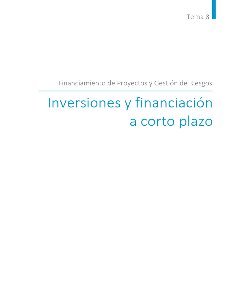 Inversiones y Financiación a Corto Plazo | PDF | Préstamos | Bancos