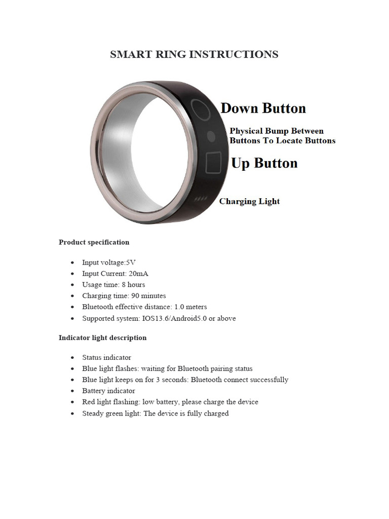 Smart Ring Instructions | PDF
