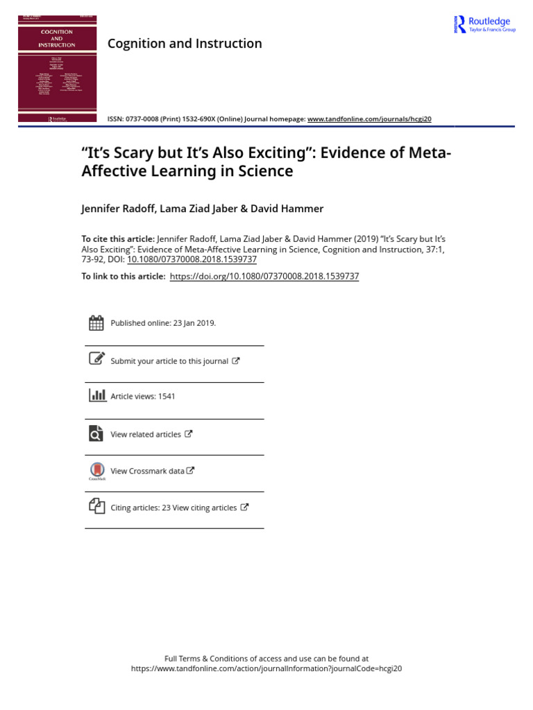 It S Scary But It S Also Exciting Evidence of Meta-Affective Learning ...