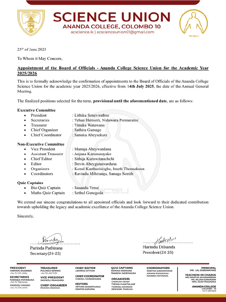 ACSU Board of Officials 25-26-1 | PDF