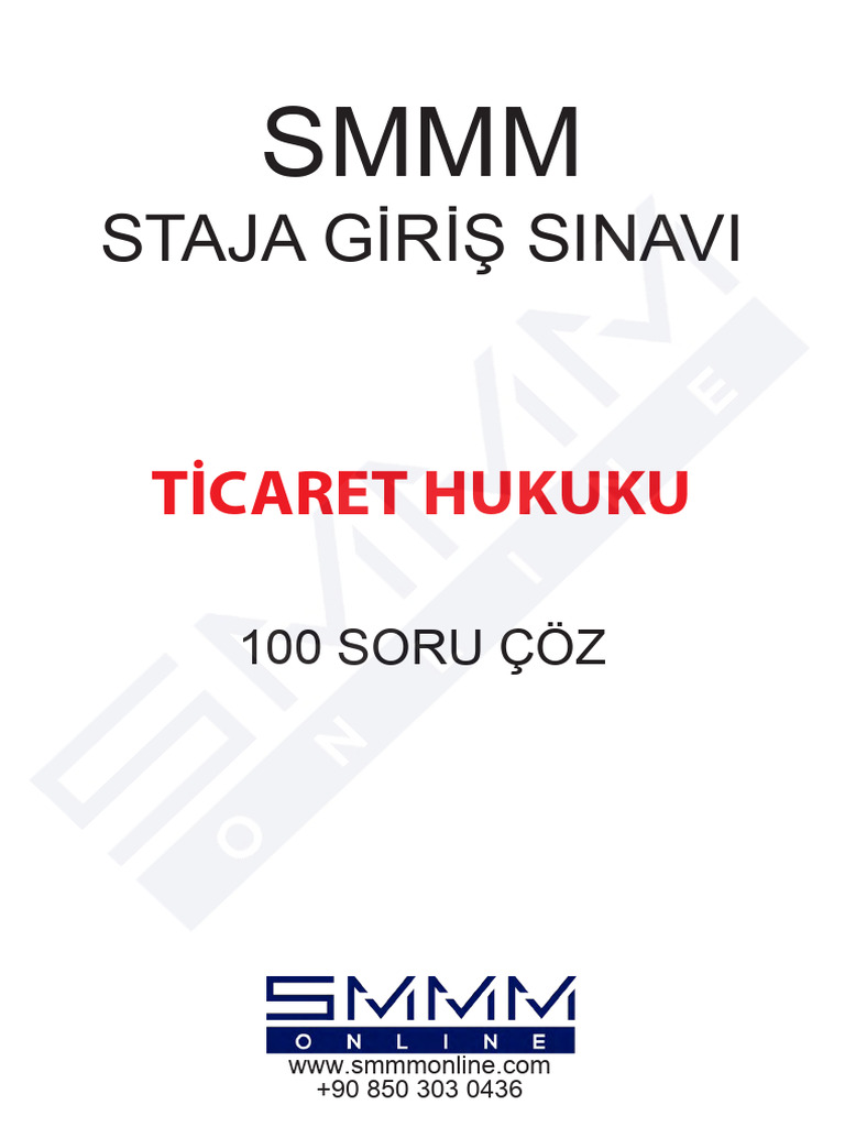 SMMM ONLINE Ticaret Hukuku 100 Soru COZ | PDF