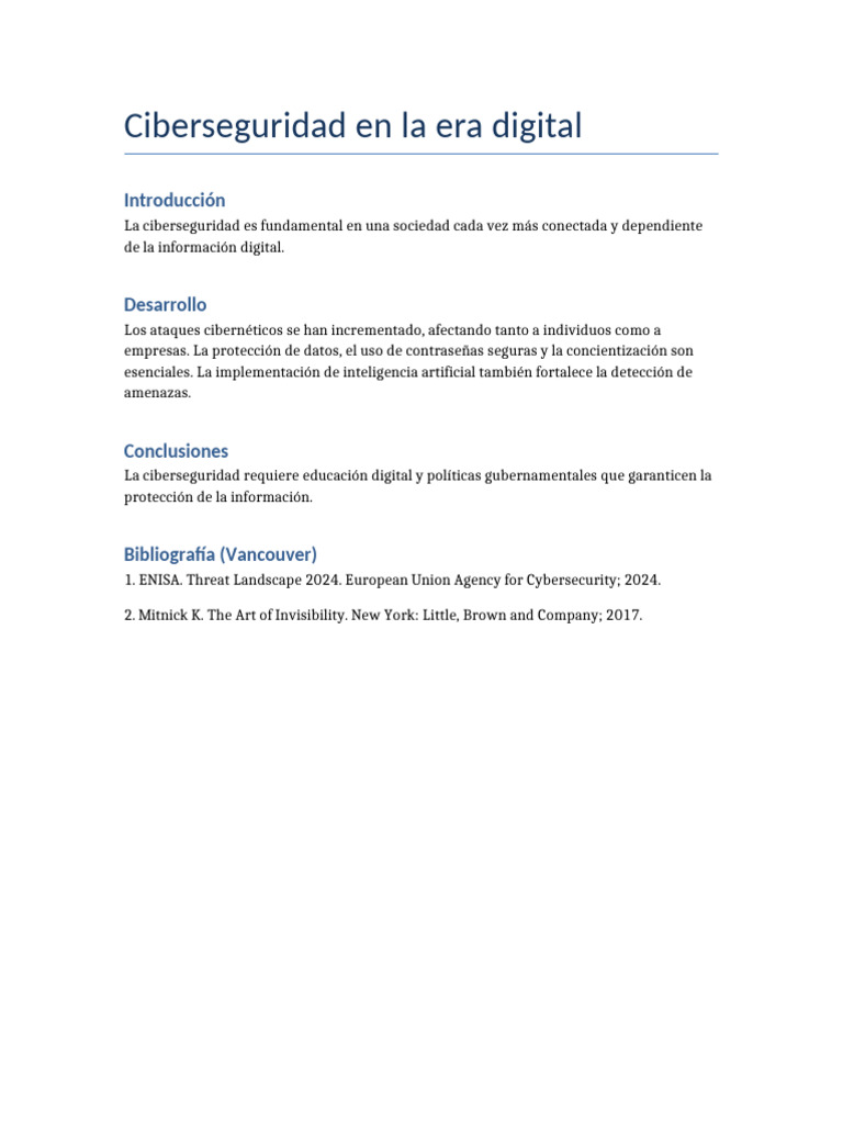 Ciberseguridad en la Era Digital | PDF