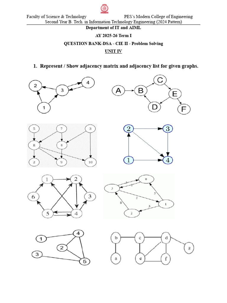 DSA Question Bank for IT Engineering | PDF