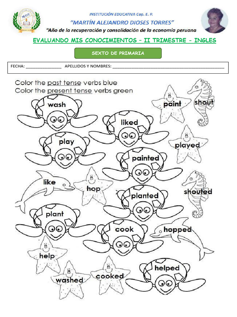 Examen de Sexto de Primaria - Ingles | PDF