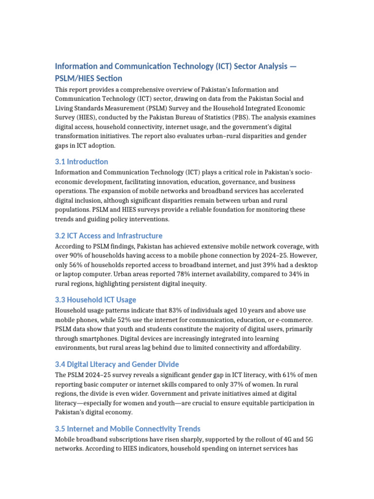 Pakistan ICT Sector Overview 2024 | PDF | Information And ...