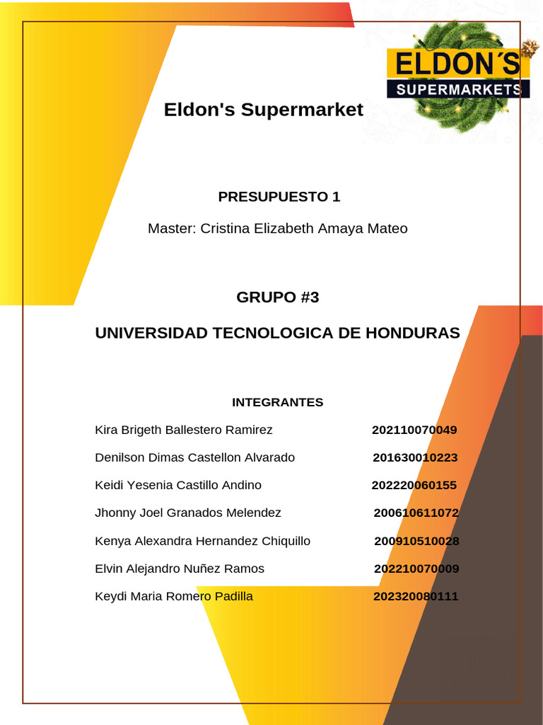 Análisis de Eldon's Supermarket en Roatán | PDF | Supermercado | Alimentos