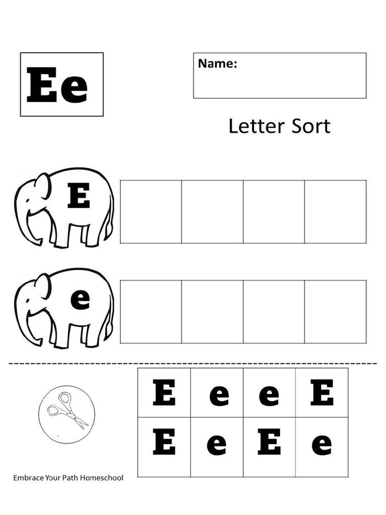 Letter E Sort | PDF