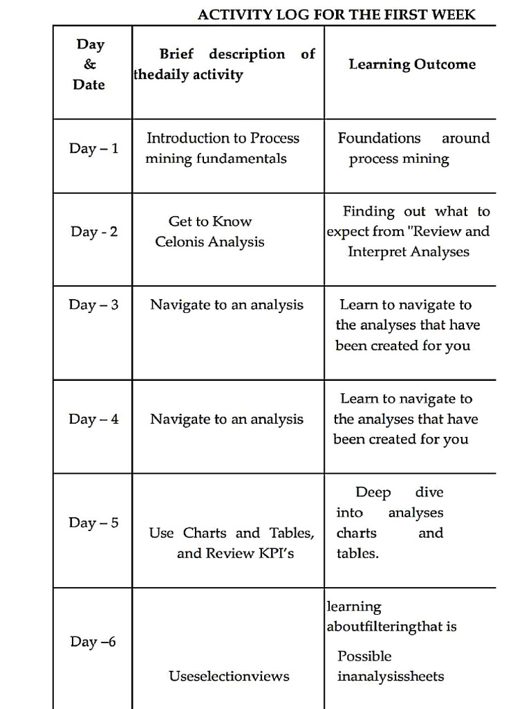 Activity Log | PDF