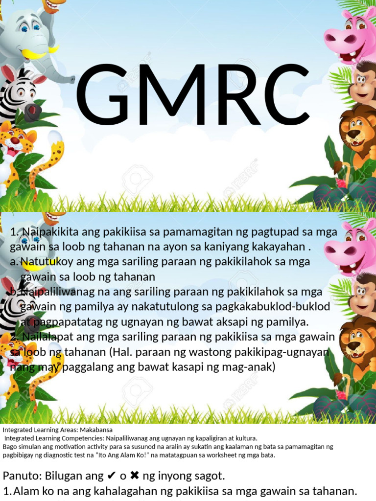 GMRC Quarter 2 Lesson 1 | PDF