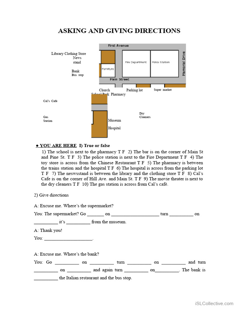 Asking and Giving Directions | PDF