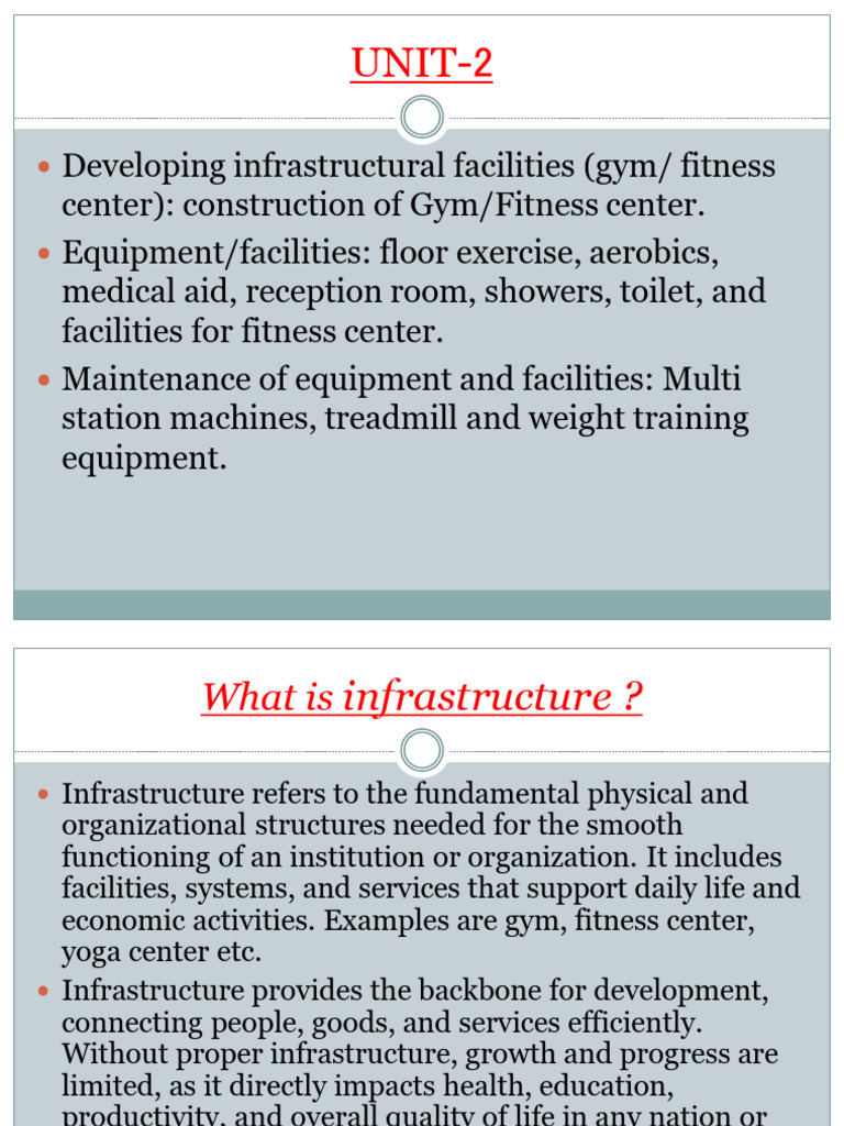 Gym Infrastructure and Equipment Guide | PDF | Physical Fitness ...