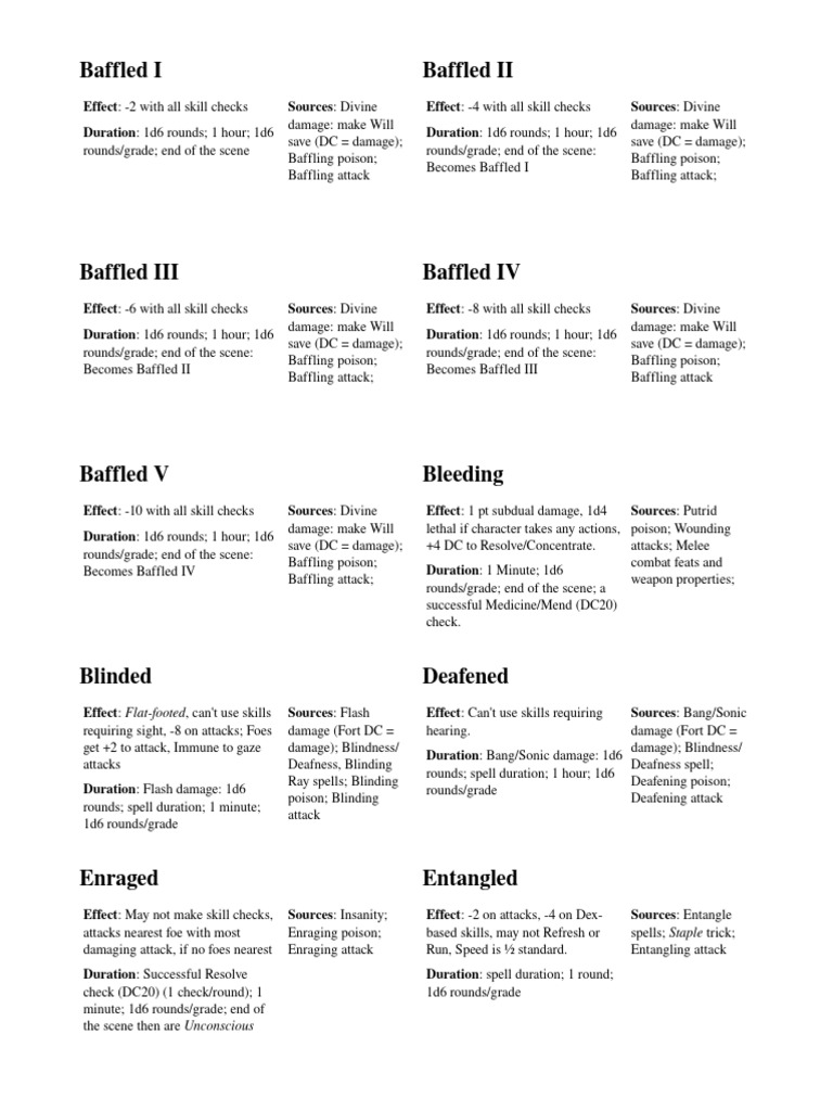 Status Effects and Their Durations | PDF
