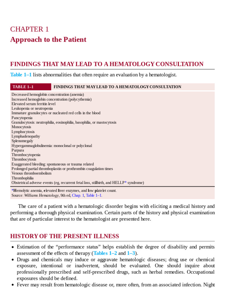 Hematology Consultation Findings Guide | PDF | Anemia | White Blood Cell