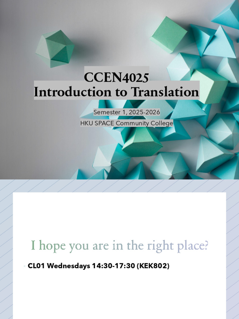 Class 1 | PDF | Translations | Human Communication