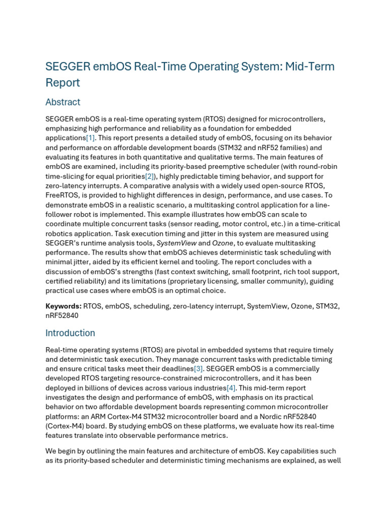 SEGGER embOS RTOS Mid-Term Analysis | PDF | Scheduling (Computing ...